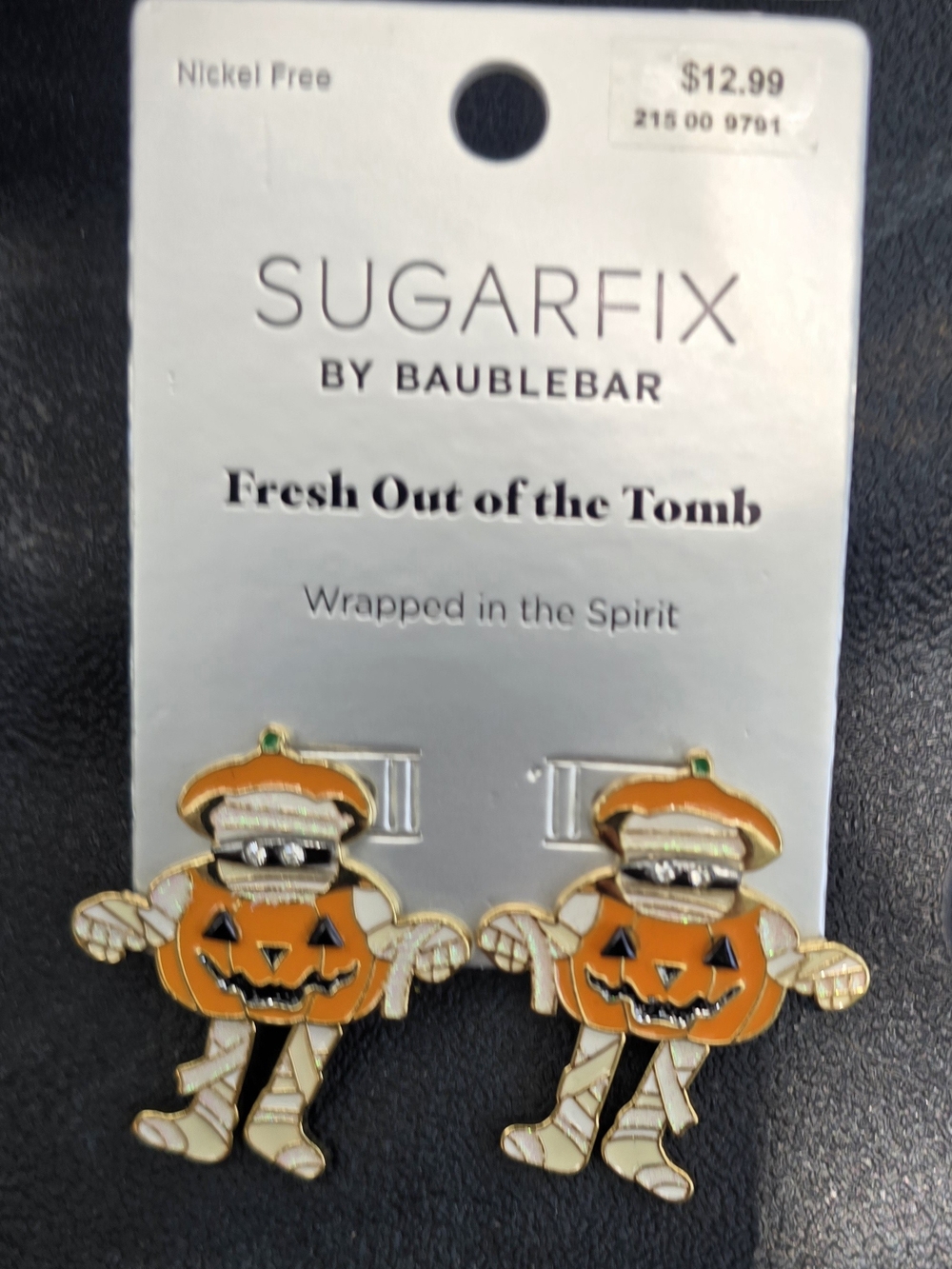 Sugarfix by BaubleBar Pumpkin Mummy Earrings - Orange & Cream